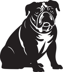 Bulldog Silhouette Vector Illustration White Background