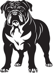 Bulldog Silhouette Vector Illustration White Background