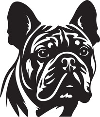 Bulldog Silhouette Vector Illustration White Background