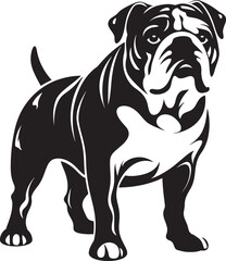 Bulldog Silhouette Vector Illustration White Background
