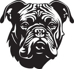 Bulldog Silhouette Vector Illustration White Background