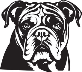 Bulldog Silhouette Vector Illustration White Background