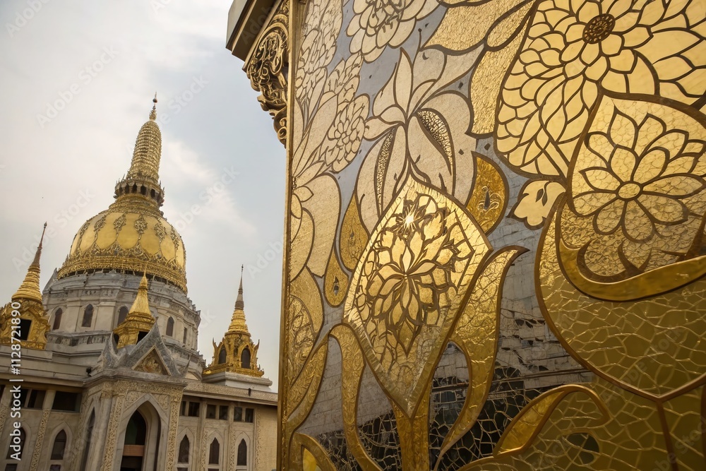 Poster captivating gold mosaic pattern texture background with intricate designs for modern art and creativ