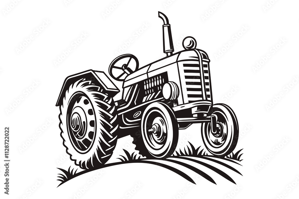 Wall mural Vintage Tractor Roots of Farming vector