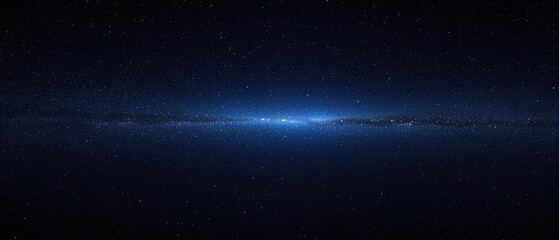 Obraz premium Dark blue void of the universe with stars shining brightly in distance, galaxies, stars, universe
