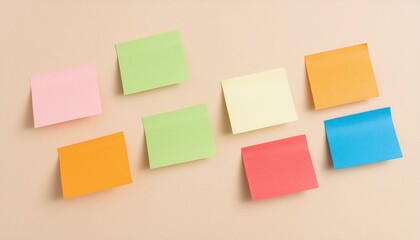 Colorful Notes on Beige Background