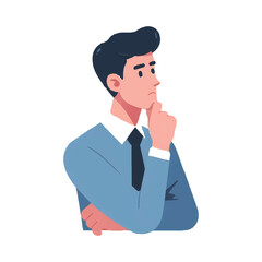 A man thinking vector art illustration business man