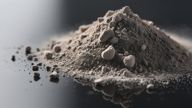Close-Up of Fine Ash Particles on Reflective Surface
