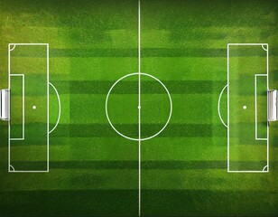 textured soccer game field with neon fog - center, midfield. Empty soccer stadium with spotlight and fan tribune football team. Concept of live sport events, 