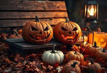 Happy Haloween Pumpkin Background Design