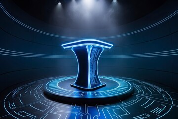 3d render of a symbol,a_futuristic_sleek_cyber_stage_shrouded_in