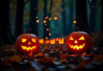 Fototapeta premium Happy Haloween Pumpkin Background Design