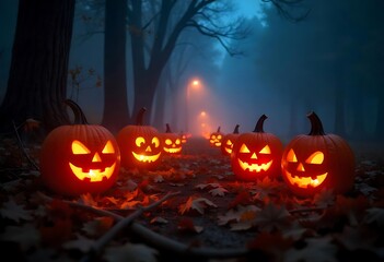 Happy Haloween Pumpkin Background Design