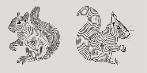 Coloring Sketch of 2 Sitting Rabbits