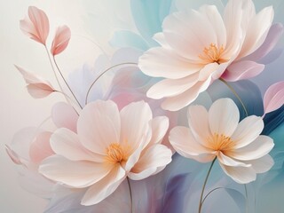 Fototapeta premium soft abstract shapes of soft petals in a harmonious blend