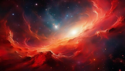 red galaxy nebula cosmic a celestial background texture immersed in ethereal colors unveiling the wonders of the cosmic universe