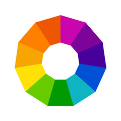 Obraz premium Vibrant Color Wheel Icon | Interactive Color Palette Icon | Color Spectrum Wheel | Color Picker Wheel | Color Theory Wheel Icon | Customizable Color Wheel | Color wheel | Trending color wheel
