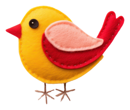 PNG  Felt bird plush toy art. - Powered by Adobe