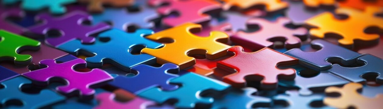 Vibrant Puzzle Pieces Assembling Into a Diverse Investment Portfolio