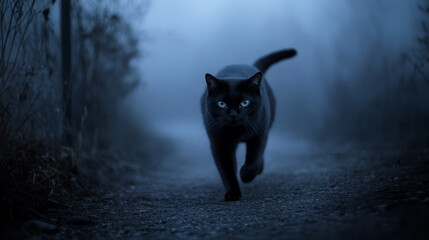 Obraz premium black cats bring bad luck, especially on Friday the 13th, is a superstition rooted in medieval Europe. They were often associated with witches and considered omens of misfortune.