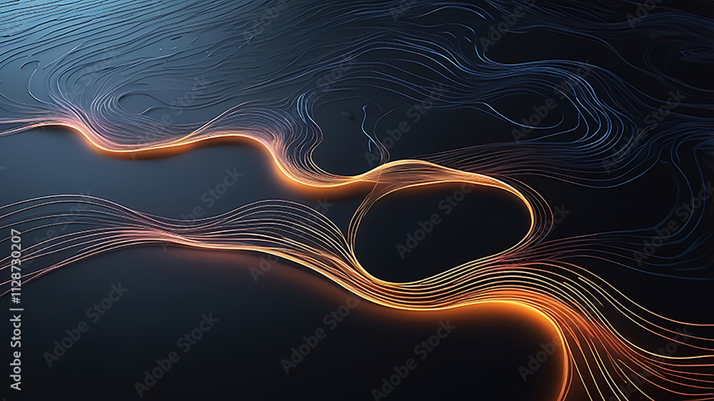 Poster a vibrant flowing data streams abstract digital art work in motion and energy background design.