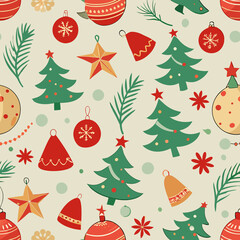 seamless christmas floral pattern