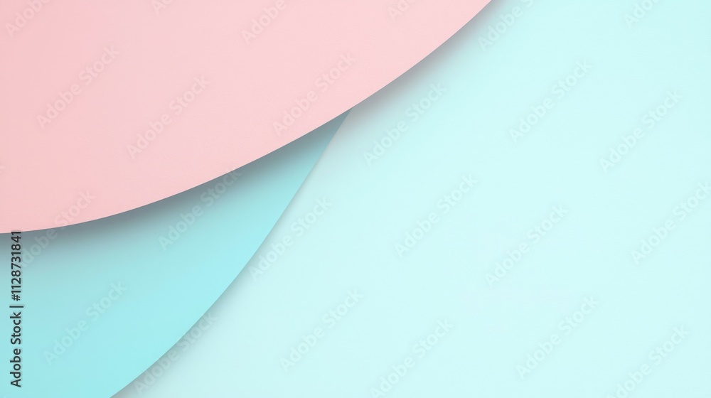 Poster Soft pastel curves create a calming and modern abstract background.