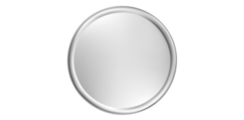 Realistic Blank Silver Metal Plate Vector Illustration.
