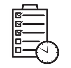 Checklist icon set. Clipboard checklist or document. Checkmark, document, checkbox on paper and more. Clipboard concept. Vector illustration