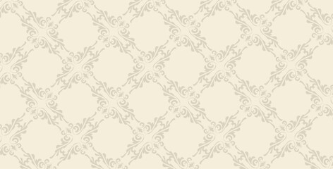 Fototapeta premium Elegant vintage floral pattern background. Seamless decorative design with subtle beige tones. Perfect for adding a touch of sophistic