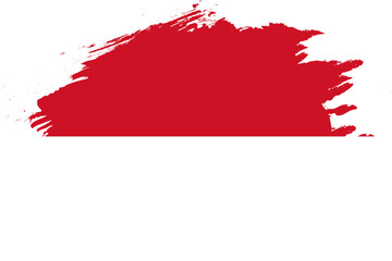 Grunge Brush On Flag Of Monaco