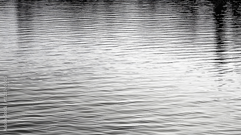 Aufkleber abstract image of gently rippling water surface. monochromatic grayscale texture showing subtle ligh