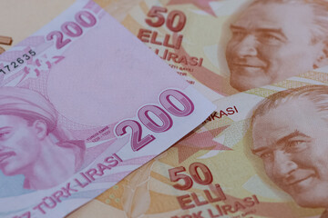 Images of banknotes of various countries. turkish lira photos.