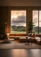 living room with a window