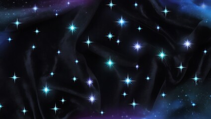 Night sky with stars sparkling on black background