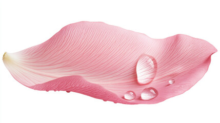 "A botanical flower petal adorned with water droplets, capturing the aesthetic beauty of the blossom and evoking a romantic, plant-filled vibe."

