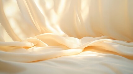 Blank warm lighting background White and Fabric surface Light and Shadow wallpaperSpace for text Backdrop Studio photographyCozy and ComfortableBeige backdrop Minimalist wallpaperEmpty space