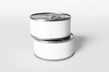 Tuna can packaging mockup - 3D Rendering