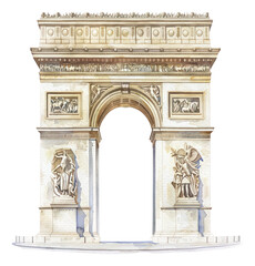 Fototapeta premium PNG Architecture illustration landmark triomphe.