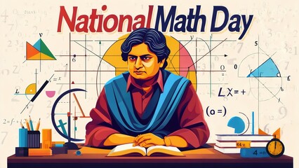 National Mathematics Day Vector illustration .December 22..