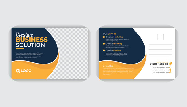 With creative colorful layout, Corporate and simple idea professional stylish and modern business postcard or EDDM template design
