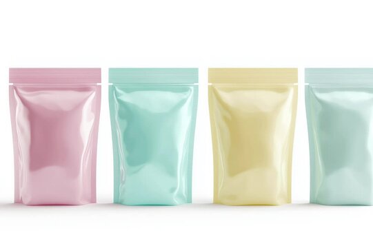 Stick pack. Blank sachet package mockup for coffee and tea isolated on white, paper food product pack. Vector coffee stickers templates, packaging for biscuits, sugar sticks	