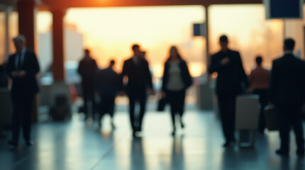 A crowd of people on a railway station platform with a sense of hustle and anticipation