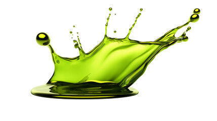 Naklejka premium green Liquid Splash on Transparent Background