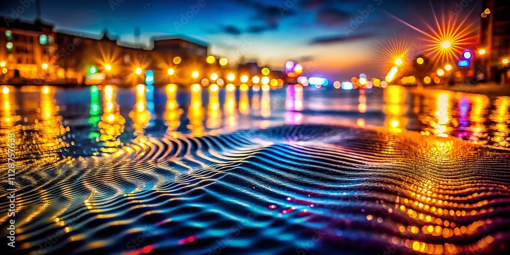 Poster captivating night photography showcasing spot light texture with color gradient and abstract echo ri