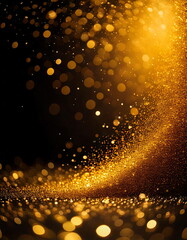 golden color background with bokeh particle