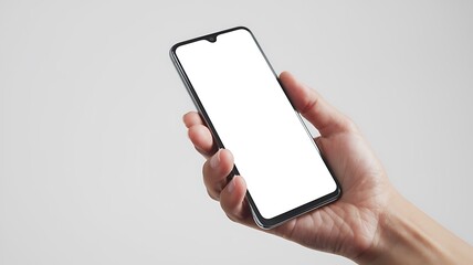 Realistic Smartphone Mockup 3D Render with Blank White Screen