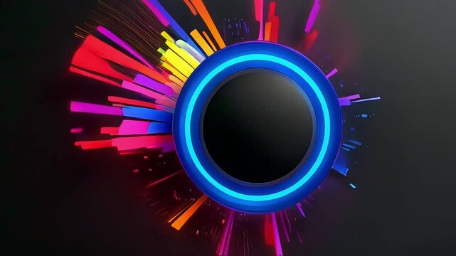 Colorful Spectrum Ring Burst Digital Audio Equalizer Energy Circle Abstract