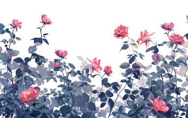 PNG Elegant pink roses floral illustration