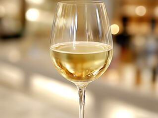 Obraz premium A Glass of White Wine in Soft Lighting